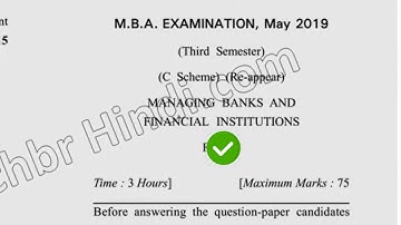 2019 Dcrust MBA 3rd Sem Reappear  Managing Bank & Financial Institution Question Paper