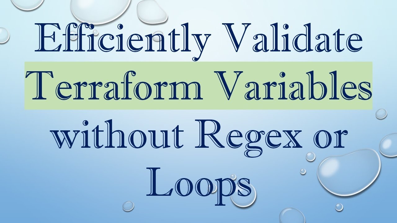 Efficiently Validate Terraform Variables without Regex or Loops - YouTube