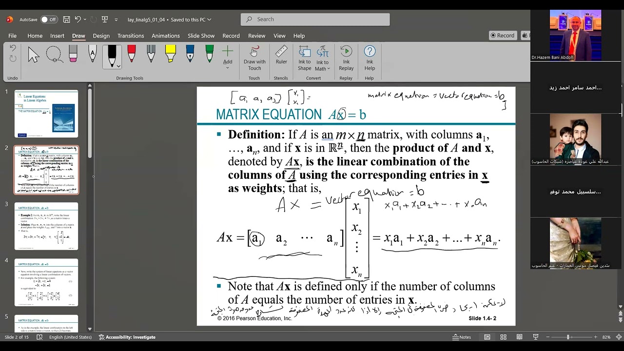 matrix equation AX=b