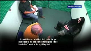 Video released by prosecutors show detectives talking to suspected machete attacker