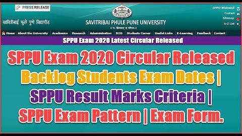 SPPU Exam 2020 Circular Released | Backlog Students Exam | Marks Criteria | Exam Pattern | Exam Form