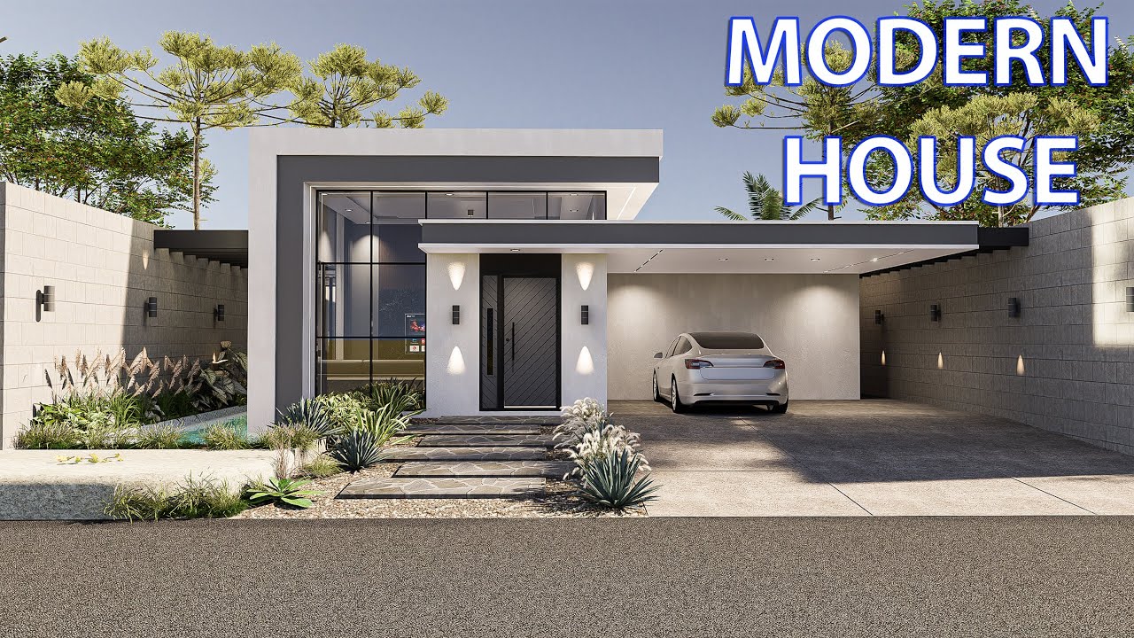 Small Modern House 13.7mx22m I  Full Exterior and Interior