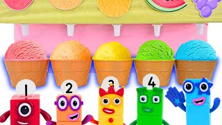 Best Pretend Play Ice Cream Machine Number Blocks Video For Toddlers | Learning Colors and Fruits