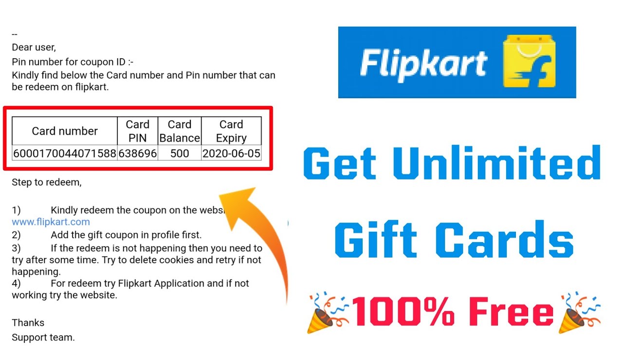 Free Flipkart Gift Card Code Generator - wide 4