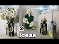 DOS IDEAS PARA DECORACION DE UNA BOTELLA // decorando botellas // manualidades con botellas