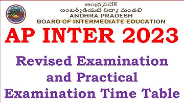 AP Inter Exam Time Table 2022-23 | AP Inter Revised Practical Exam Time Table 2022-23