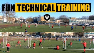 Fun Football Exercises |  Soccer Training | 2 teams - try to score first | U13 - U14 - U15 - U16