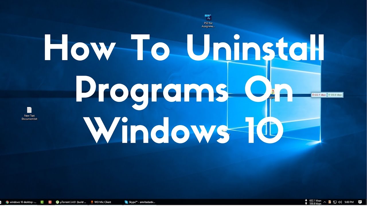 How To Uninstall Programs On Windows 10 - YouTube
