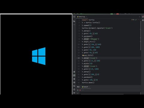 WINDOW WONDER! Draw the Iconic Windows Logo with Python Turtle Graphics Tutorial