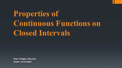 Continuous Functions on Closed Intervals
