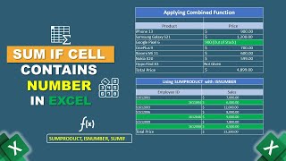 How to Sum If Cell Contains Number in Excel