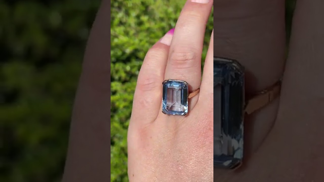 Vintage 9ct Yellow Gold Lab Spinel Cocktail Ring