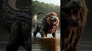 Crocodile And Lion Hybrid #hybridcreatures #hybrid #aianimals #aigenerated #aiforentertainment