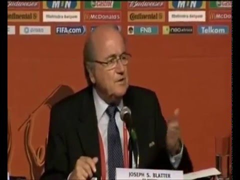 Roy Keane tackles Sepp Blatter