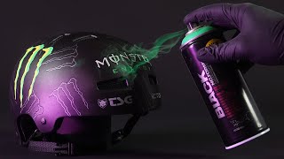 how to spray paint a monster helmet - DIY