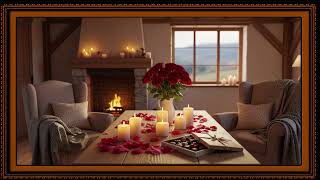 Valentine’s Day in the European Countryside | Cozy Rustic Cottage Interior | Candlelit TV Art screenshot 5