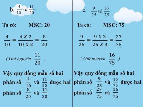 Toán 4 - Bài 104 - Quy đồng mẫu số các phân số (tt)