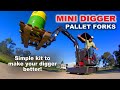 Mini excavator  pallet forks how to make better use of your mini digger minidigger farmlife