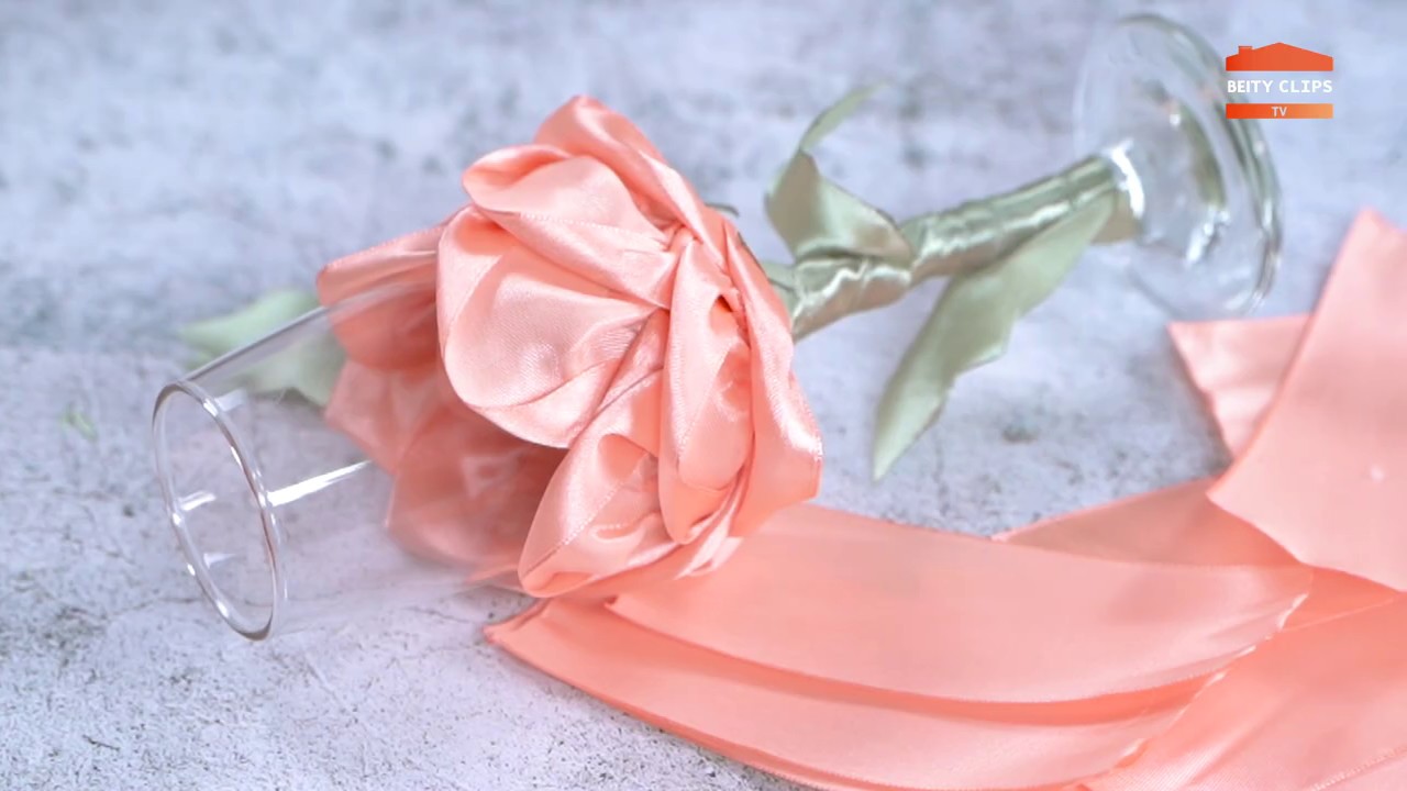 تزيين كاسات بالساتان للمناسبات | فواصل مطرزرة بالساتان