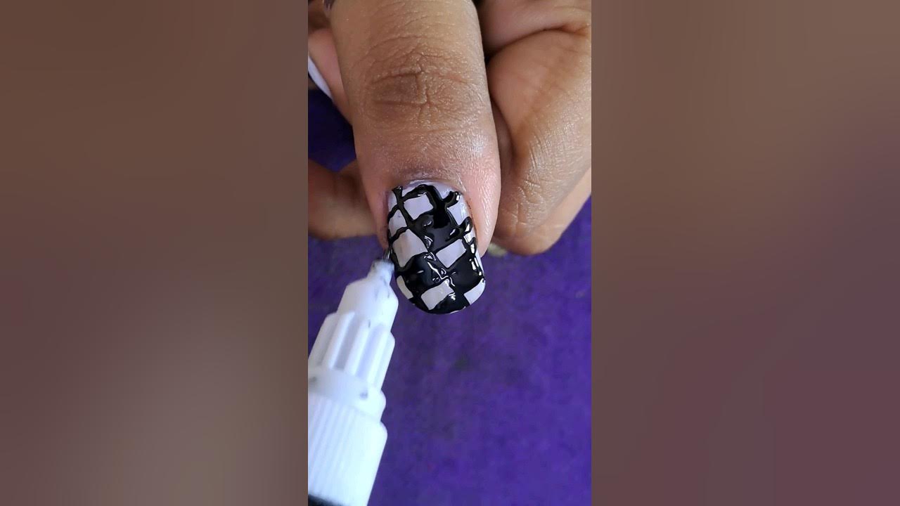 chessboard nail art 🎨 - YouTube