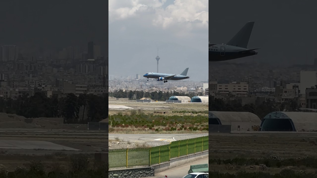 What a rare plane! Kazakhstan government Sukhoi super jet 100 landing at Tehran!