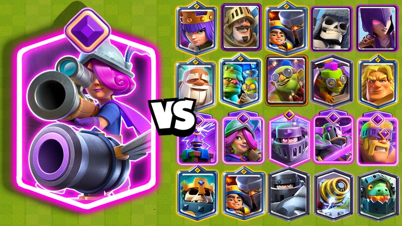 MUSKETEER and CANNON EVOLUTIN vs ALL CARDS | Clash Royale - YouTube