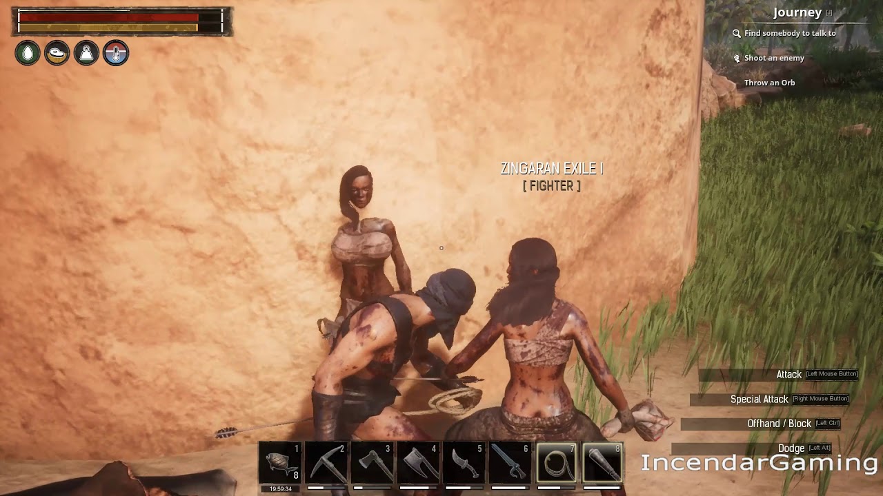 How to be a Thrall Taker in Conan Exiles (npc servents) and Use wheel of pa...