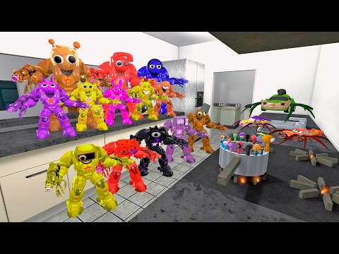 New Sprunki characters and incredible ragdoll challenge mission in a Very Big kitchen in Garry's mod