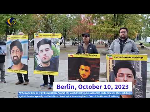 Berlin, Oct 10, 2023: Photo exhibition by MEK supporters on the World Day Against The Death Penalty.