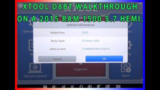 Xtool D8BT Walkthrough on a 2015 Dodge Ram 1500 with the 5.7L Hemi.