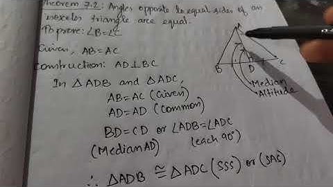 Class 9 Maths, Theorem 7.2 & 7.3, Chapter -7 Triangle, SEBA & CBSE