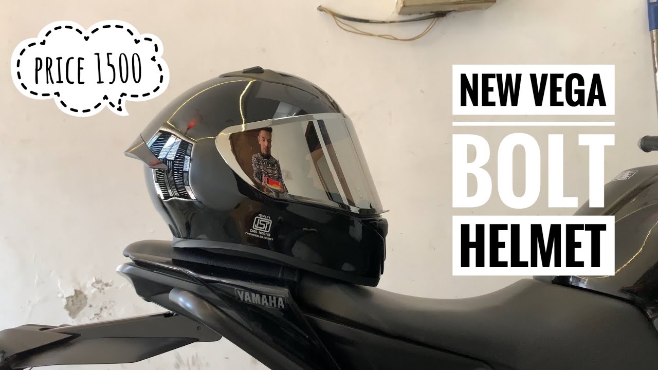 Vega Bolt Black | Best Looking Budget Helmet IISI & DOT Certified Helmet Un Budget