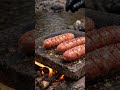 Sausage on Fire Stone… Wait for the Drip #cooking #outdoor #ai