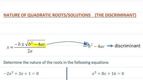 The Nature of Quadratic roots/solutions