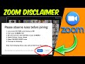 🔴 How to Activate or Write the Zoom Disclaimer | CyberTech