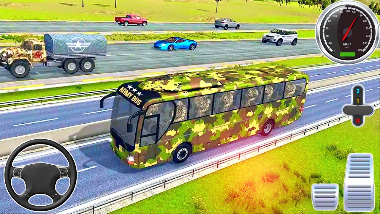 Army Bus Drive 3D Bus Games /Military Coach Bus Transporte Android Gameplay
