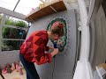 Making a rug with a tufting gun - Timelapse