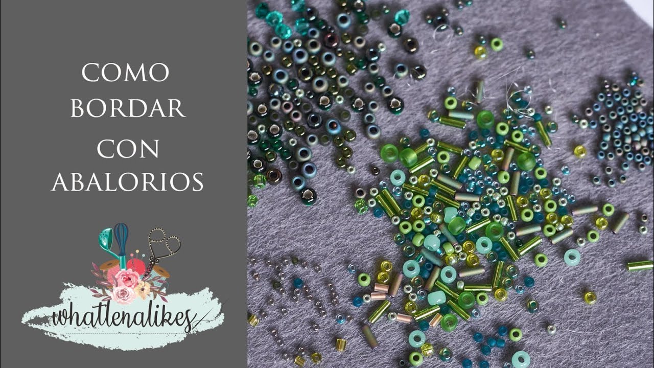 Como bordar con abalorios, mostacillas y rocallas, puntadas básicas con abalorios