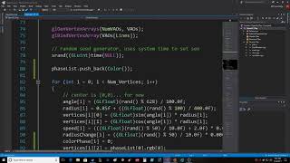 OpenGL   Particle System   Spiral   Color Cycling using C++ Vectors