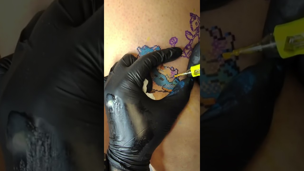 4 color series Lapras and Ampharos, Thigh piece 7cm each.Machine: @fkironsNeedles 