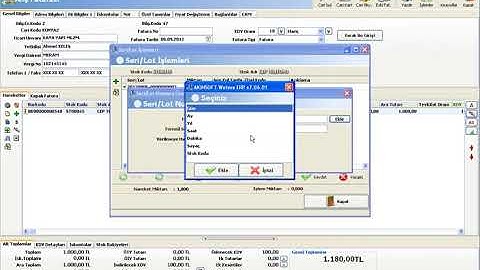 AKINSOFT WOLVOX ERP Programı Seri Lot İşlemleri