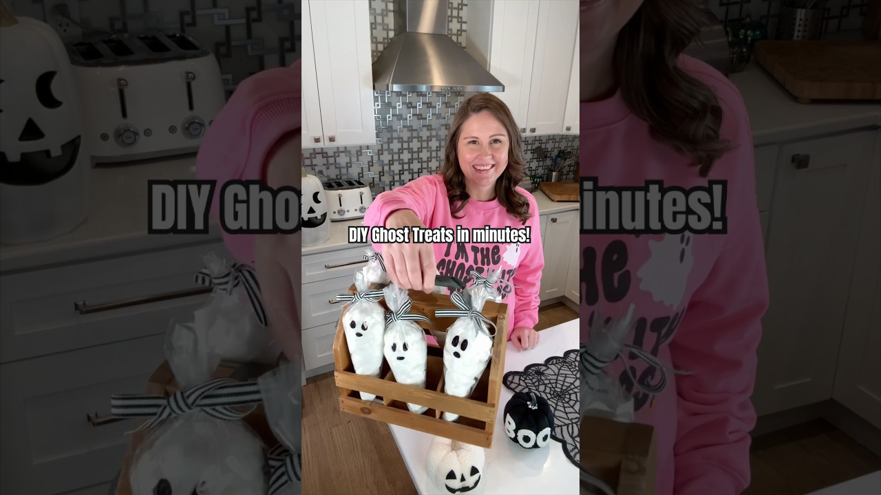 👻 Easy DIY Ghost Cotton Candy Treats | Halloween Party Favor Idea 🎃✨