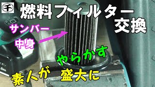 サンバー　燃料フィルター交換方法　メンテナンス　内部の汚れを見てみた　DIY