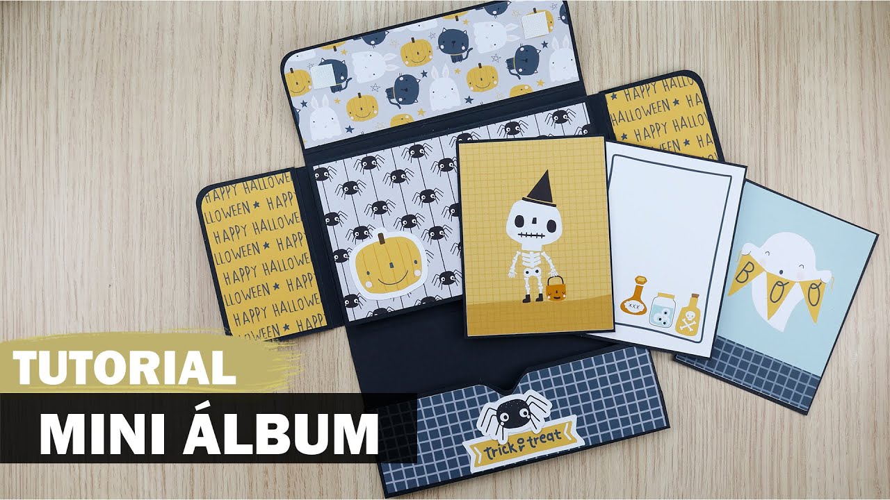Tutorial - Como fazer - Mini álbum Happy Halloween