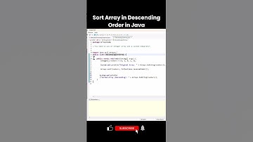 Sort Array in Descending Order in Java | Eclipse Tutorial