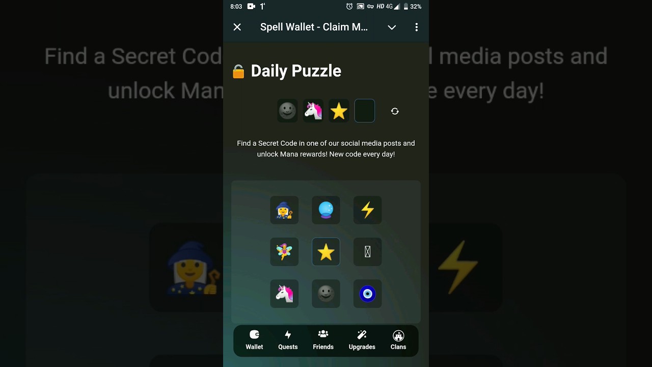 Spell Wallet Daily Puzzle 18 July | Spell Wallet Today Puzzle Cards 18 July | Spell Wallet Mining