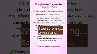Essere -- Congiuntivo Trapassato (Part-4) 😍 #languagelearning #italiaonline #italianshorts #italian