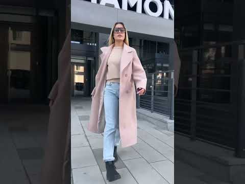 Пальто жіноче двобортне оверсайз утеплене зимове довге, тепле, однотонне, Черный, 42, видео 1