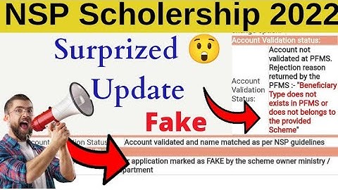 😱 nsp scholarship big update 2022 | Beneficiary Type does not exists PFMS | Account validated nsp ||