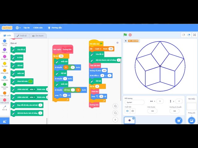 Tập luyện Bài tập Scratch vẽ hình dành cho trẻ em